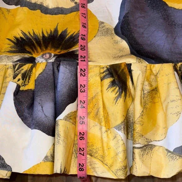 Leifsdottir Bellis brushstroke Yellow and Black Floral Dress - Picture 9 of 16